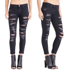 Current/Elliott The Stiletto Black‎ Tattered Jean